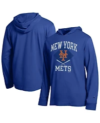 Champion Men's Royal New York Mets Cooperstown Hooded Long-Sleeve T-Shirt