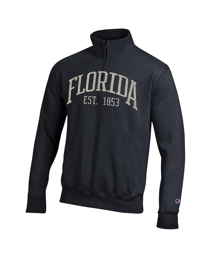 Champion Men's Black Florida Gators Powerblend Quarter-Zip Pullover Sweatshirt