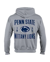 Champion Men's Heather Gray Penn State Nittany Lions Varsity Power Blend Full-Zip Fleece Hoodie
