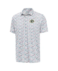 Antigua Men's White Green Bay Packers America 250 Freedom Desert Dry Polo Shirt