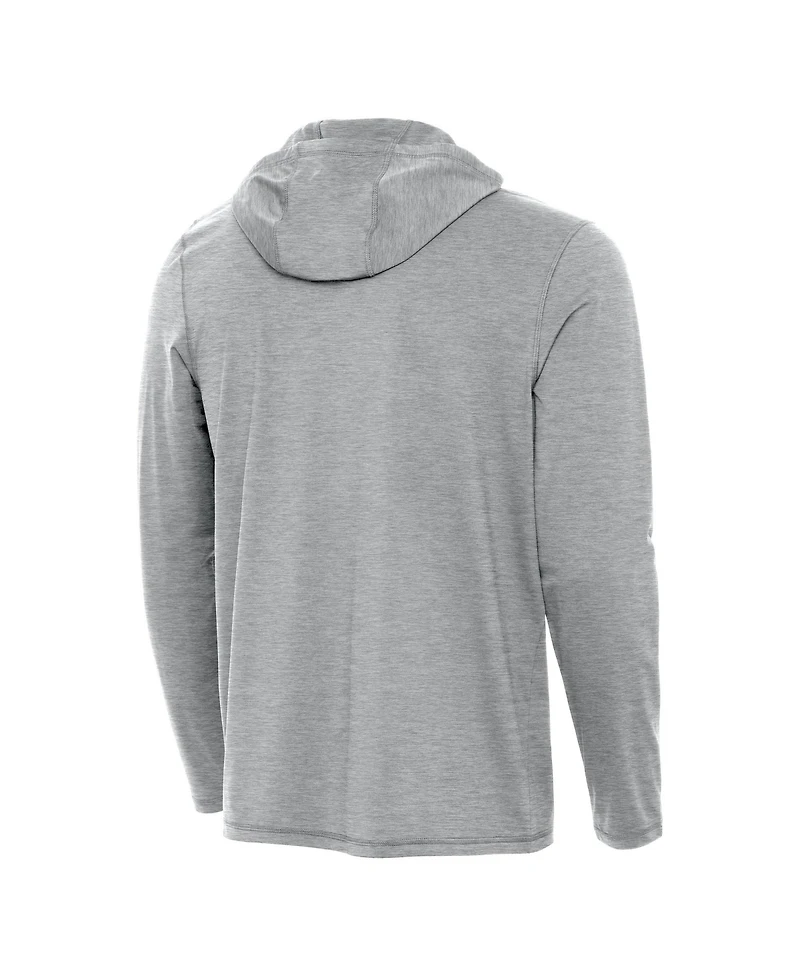 Antigua Men's Heather Gray Motor City Golf Club Tidy Quarter-Zip Hoodie