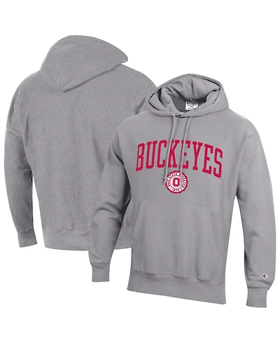 Champion Men's Heather Gray Ohio State Buckeyes Established Reverse Weave Hoodie