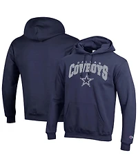Champion Men's Navy Dallas Cowboys Power Blend Arch over Logo Hoodie