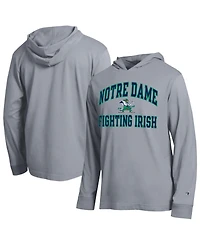 Champion Men's Gray Notre Dame Fighting Irish High Motor All-Star Long sleeves Hooded T-Shirt