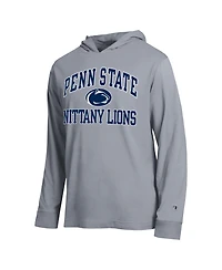 Champion Men's Heather Gray Penn State Nittany Lions High Motor All-Star Long sleeves Hooded T-Shirt