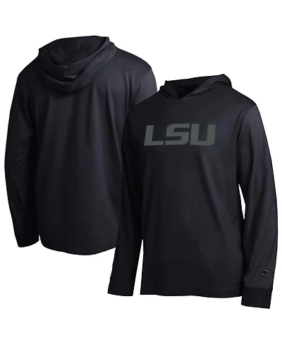 Champion Men's Black Lsu Tigers Tonal All-Star Long sleeves Hooded T-Shirt