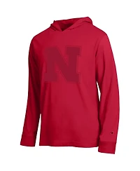 Champion Men's Scarlet Nebraska Huskers Tonal All-Star Long sleeves Hooded T-Shirt
