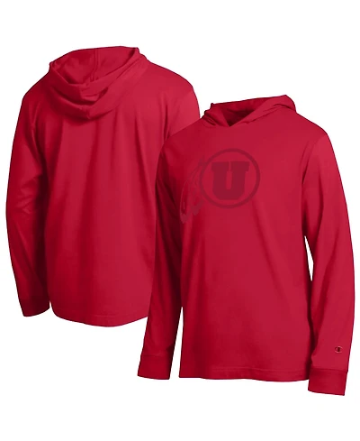 Champion Men's Red Utah Utes Tonal All-Star Long sleeves Hooded T-Shirt