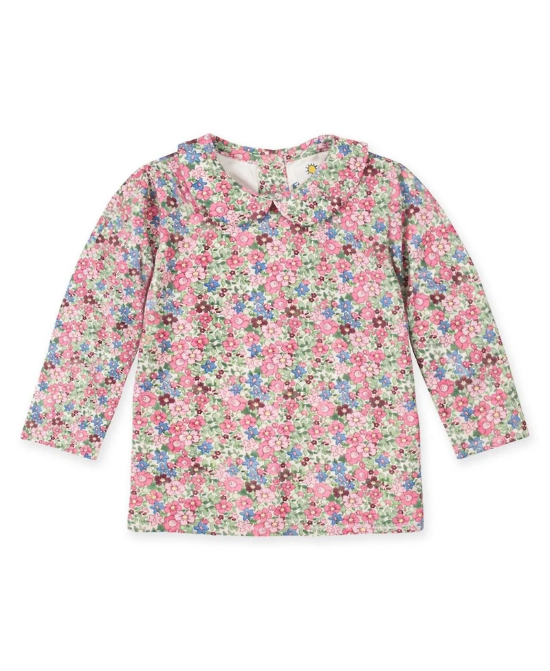 Florence Eiseman Big Girls 7-8 Floral Knit Long Sleeve Blouse