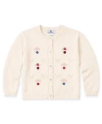 Florence Eiseman Toddler Girls 2T- 4T Sweater with Hand Embroidered Flowers