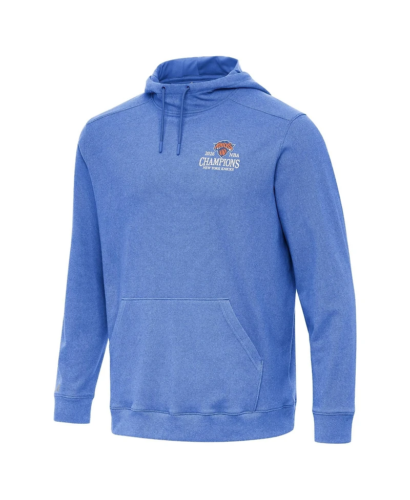 Antigua Men's Heather Blue New York Knicks 2026 Nba Finals Champions Wordmark Cloud Hoodie