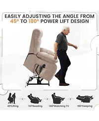 Clihome Lift Recliner Chair Heat Massage Dual Motor Infinite Position Up to 350 Lbs Large Electric Power