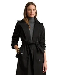 Lauren Ralph Women's Double-Breasted Maxi Trench Cotton-Blend Coat