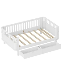 Streamdale Furniture Twin Size Wood Platform Bed with Rails for Kids
