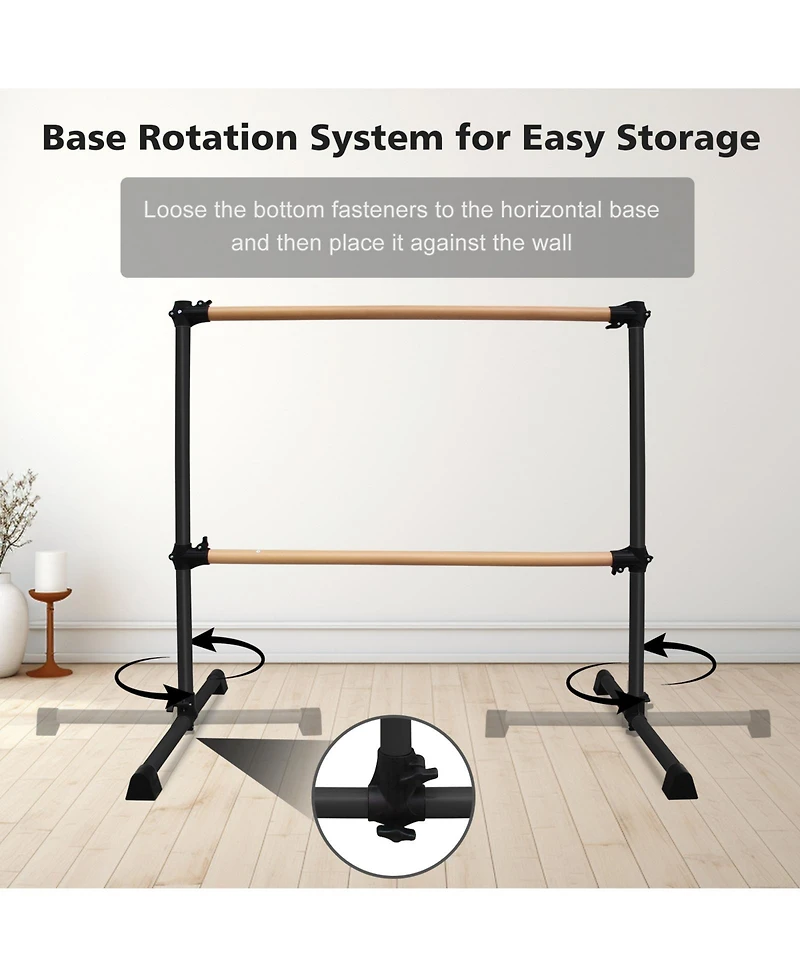 Zeny Solid Wood Ballet Barre With Adjustable Range For Dance Practice