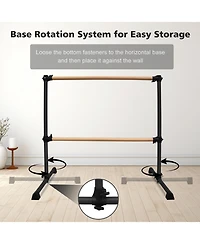 Zeny Solid Wood Ballet Barre With Adjustable Range For Dance Practice