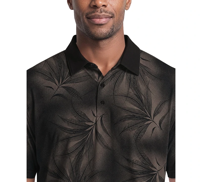 Pga Tour Men's Foliage Print Golf Regular-Fit Polo Shirt