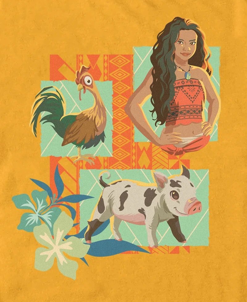 Fifth Sun Men's Moana Live Action Moana, Pua and Heihei Graphic T-Shirt