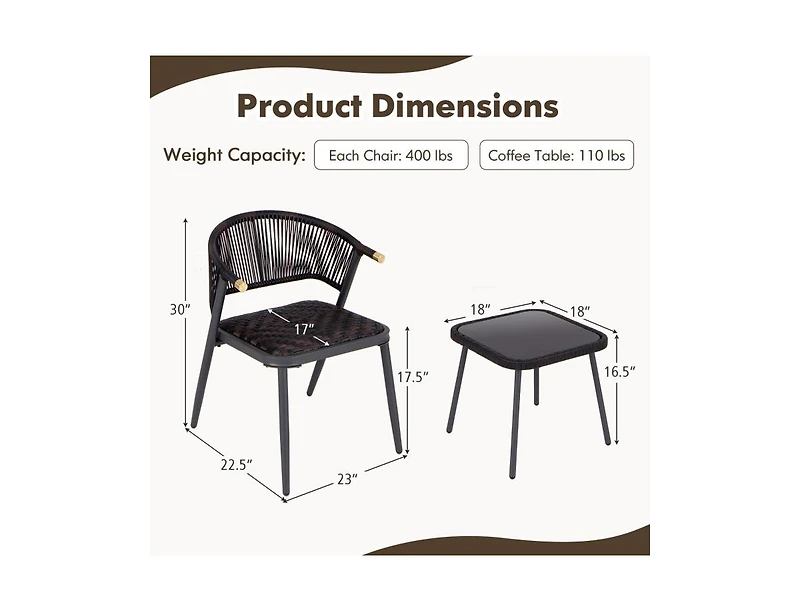 Boyel Living Patio Rattan Furniture Set for Backyard Poolside
