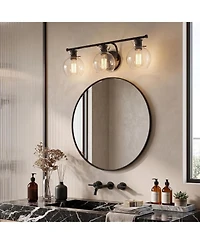 Tribesigns 3-Light Bathroom Vanity Light Wall Mount Fixture with Clear Glass Shades, Damp Rated for Bathroom, E26 Base