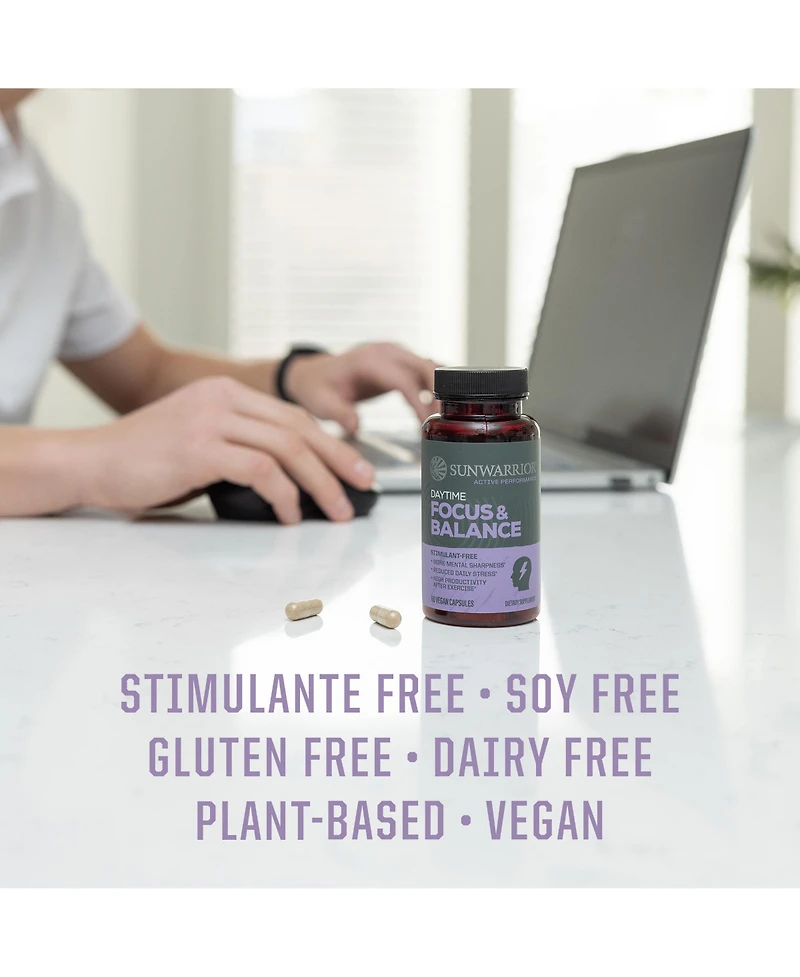 Sunwarrior Active Focus and Balance Capsules, 60 Capsules