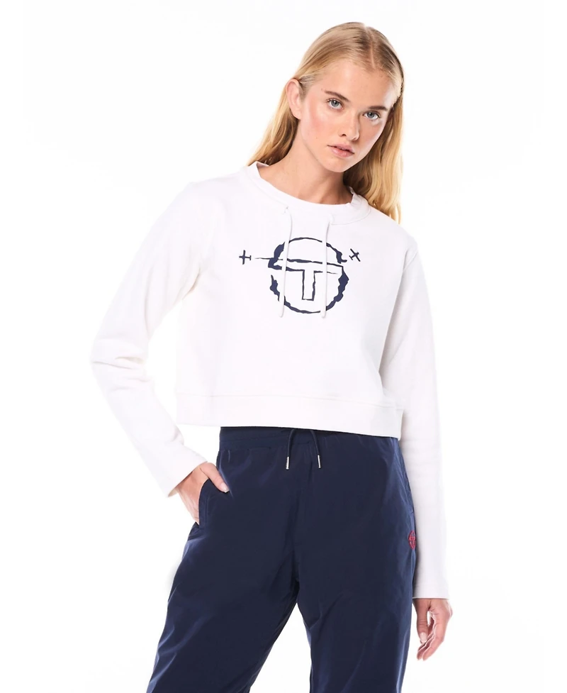 Sergio Tacchini Women's Piano Long-Sleeve Crop Crewneck Sweatshirt