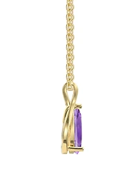 Amethyst (1 ct. t.w.) & Diamond Accent (0.04 ct. t.w.) Pendant Necklace in 14k Yellow Gold, Macy's Exclusive