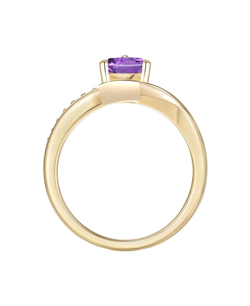Macy's Garnet (1-1/5 ct. t.w.) & Diamond (1/10 Ring 14k Yellow Gold