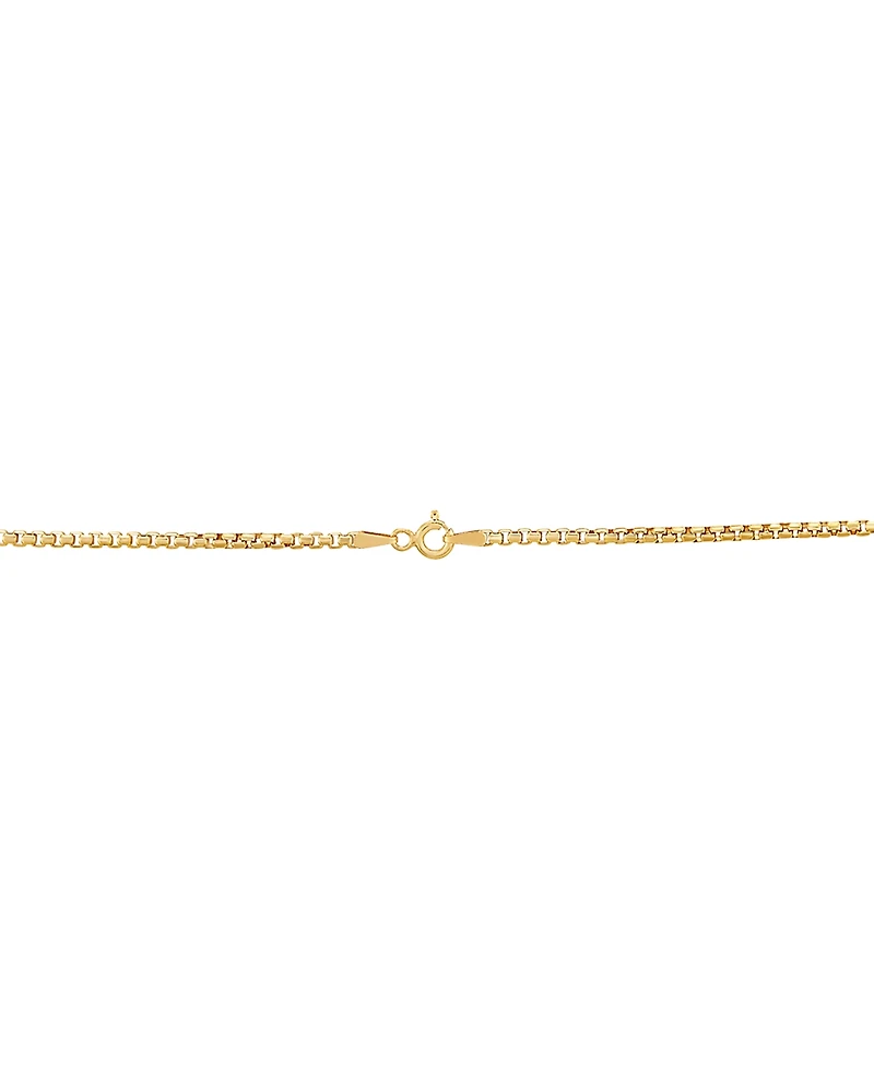 Italian Silver Solid Box Chain Necklace in 18k Gold-Plated Sterling Silver