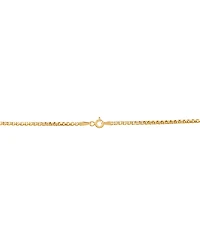 Italian Silver Solid Box Chain Necklace in 18k Gold-Plated Sterling Silver