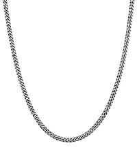 Italian Silver Solid Cuban Chain Necklace in Sterling Silver