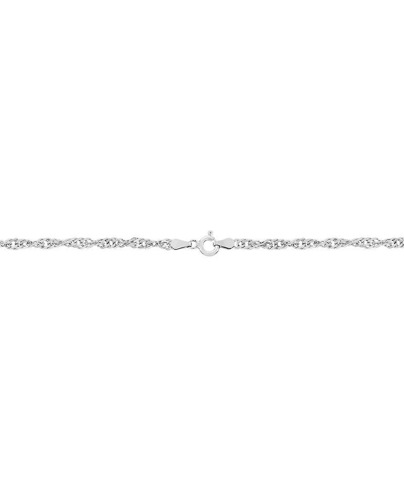 Italian Silver Solid Singapore Chain Necklace in Sterling Silver