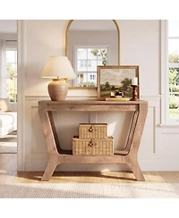 Tribesigns Solid Console Table, Farmhouse Wood Entryway Sofa Table