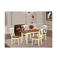 East West Furniture 5 Pc Table and chair set for 4-Table and 4 Dining Chairs