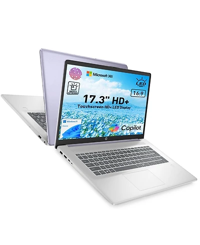 Hp 17.3 Inch Touchscreen Laptop, Intel N100, Intel Uhd Graphics, 16GB Ram, 128GB eMMC + 1TB Ssd, Wi Fi 6, Windows 11 Home, Purple