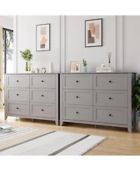 gaomon 6 Drawer Dresser for Bedroom, Modern Wood Storage Cabinet for Living Room or Entryway