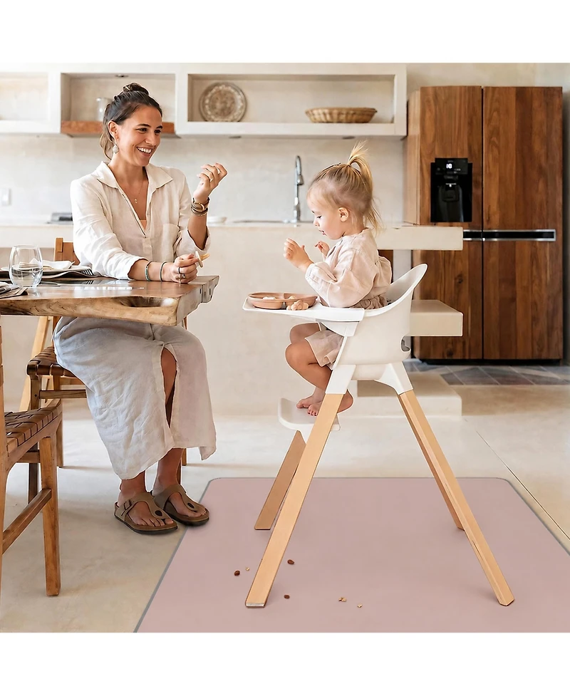 Danrong Wipeable Waterproof Anti Slip Floor Protector Mat For Highchair And Mess Cleanup