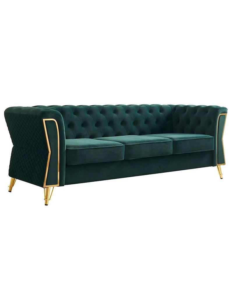 Streamdale Furniture Modern Tufted Velvet Sofa 87.4 inch for Living Room