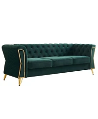 Streamdale Furniture Modern Tufted Velvet Sofa 87.4 inch for Living Room