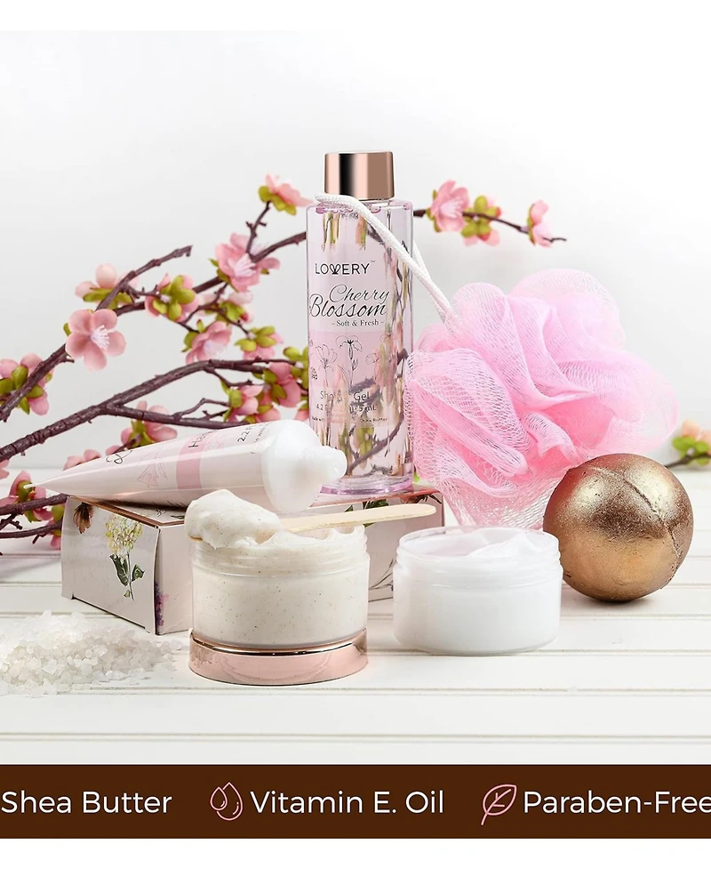Lovery 5-Piece Cherry Blossom Bath Gift Set