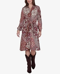 Ruby Rd. Petite Victorian Long-Sleeve Floral Midi Dress