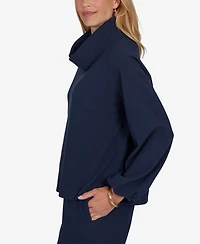 Ruby Rd. Petite Cowl Neck Ribbed Top
