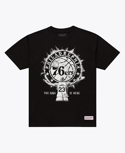 Mitchell & Ness Men's LeBron James Black Philadelphia 76ers Witness T-Shirt