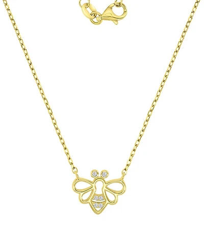 Macy's 14k Gold Over Sterling Silver Cubic Zirconia Bee Necklace