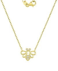 Macy's 14k Gold Over Sterling Silver Cubic Zirconia Bee Necklace