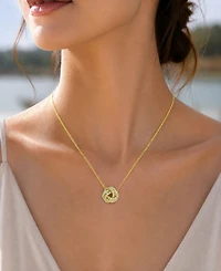 Macy's 14k Gold Over Sterling Silver Cubic Zirconia Pave Knot Necklace
