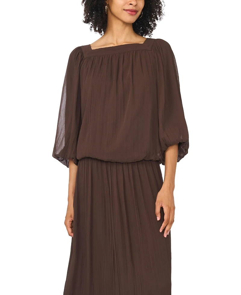 Women's Square Neck 3/4-Sleeve Bubble Blouse, Created for Macy's