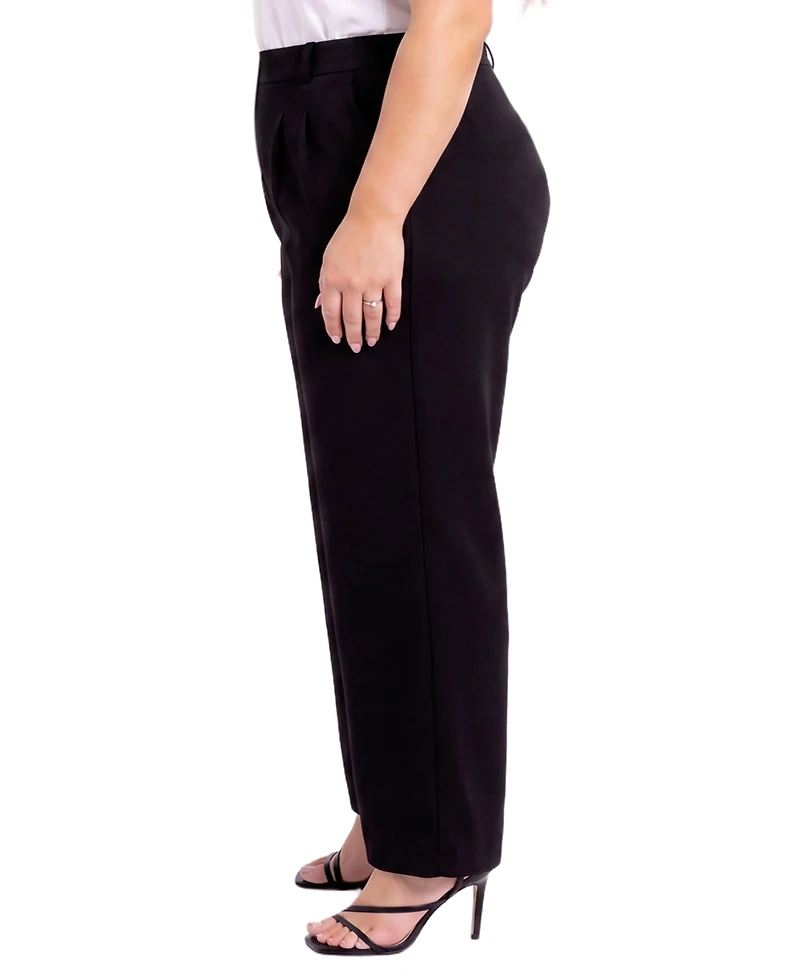 Ny Collection Plus High-Rise Wide-Leg Pull-On Pants