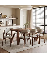 Streamdale Furniture Solid Wood Chenille Dining Chairs, Set of 2