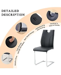 Streamdale Furniture Pu Dining Chair Set of 6 with Legs